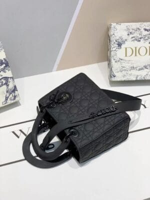 Dior Handbag Lady Classic abc Black With OG Box