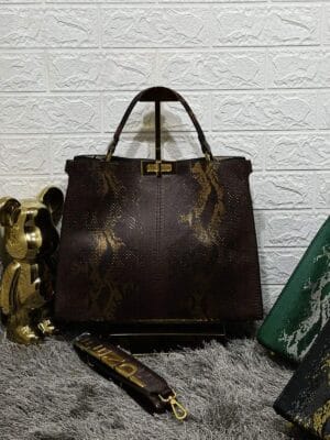 New Fendi Croco Snake Peekaboo Tote Bags